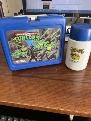 Vintage Teenage Mutant Ninja Turtles Lunchbox With Thermos 1989