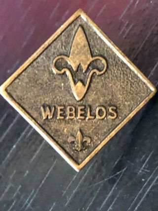 Vintage Collectible Webelos Boy Scouts Bsa Metal Pinback Lapel Pin Hat Pin