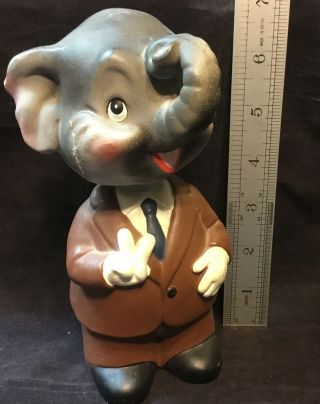 Vintage Nodder Bobblehead Figurine Statue - 1960’s Peace Elephant In Suit