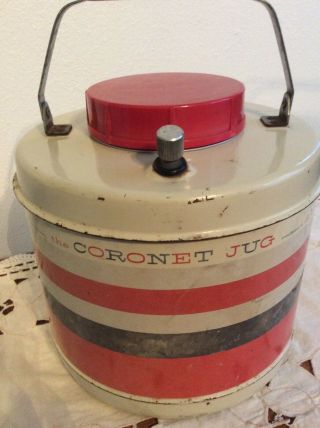 Vintage Coronet Jug 1 Gallon Hamilton Skotch Striped 50s Insulated Hot Or Cold
