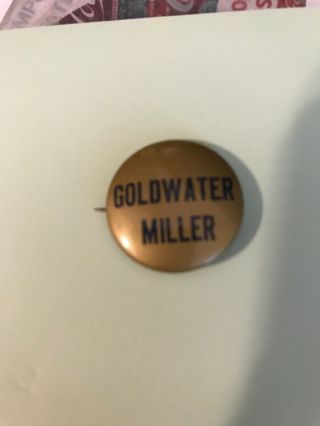 Vintage 1964 Barry Goldwater & Miller President Campaign Pinback Button