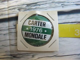 Presidential Pin Back Carter Mondale Campaign Button 1976 Democratic Candidate