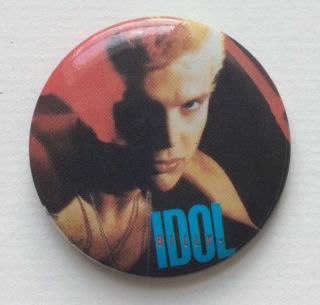 Rare Vintage 1983 Billy Idol Pinback Button Badge Pin Gen X 1.  25 " Rebel Yell 80s