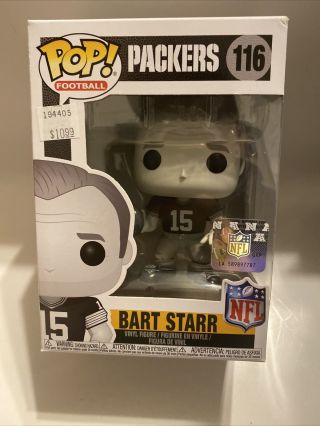 Funko Pop Nfl Packers 116 Bart Starr Black And White.  W/ Pop Protector
