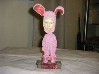 A Christmas Story Ralphie In Bunny Suit Head Knocker Bobblehead Figure Pink