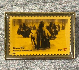 Korean War Veterans Memorial Usa 37 Postage Stamp Enamel Pin