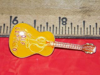 Vintage Def Leppard Yellow Guitar Metal Hat/lapel/jacket Pin,  Old Stock