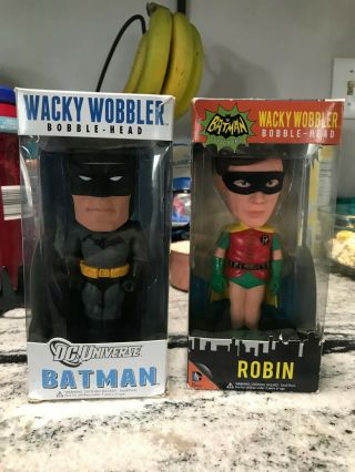 Dc Batman (dc Universe) And Robin (classic Tv Series) Wacky Wobbler Bobble - Head