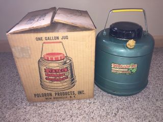 Vintage Poloron 1 Gallon Water Jug,  Woodland Jug,  Box Camping Hunting