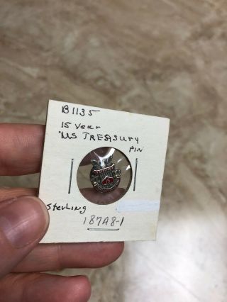 Vintage U.  S.  Treasury 15 Years Sterling Silver Service Pin