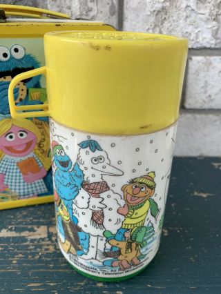 Vintage 1979 Sesame Street Metal Lunch Box Aladdin Complete with Thermo Bottle 2