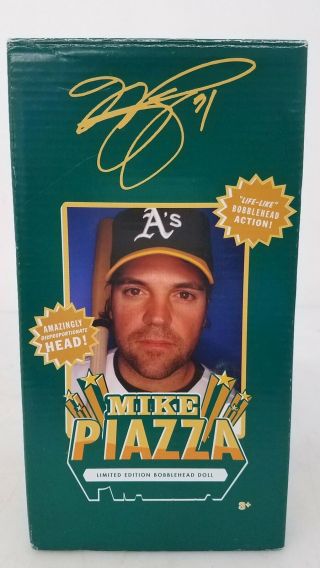 Mike Piazza Limited Edition Oakland A ' s Bobblehead Doll IOB 3