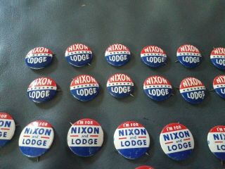 30 button I’m For Nixon & Lodge Red,  White and Blue Pinback Button Green Duck Co 2