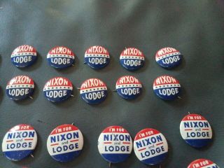 30 button I’m For Nixon & Lodge Red,  White and Blue Pinback Button Green Duck Co 3