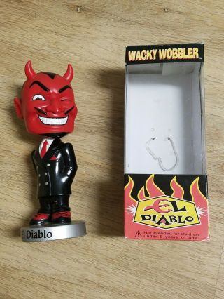 1999 Funko El Diablo Wacky Wobbler Bobblehead Black Suit Bobble Head