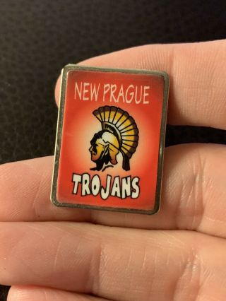 Vintage Prague Trojans Silver Tone Enamel Lapel Pin (gw7)