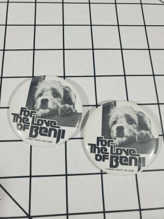 2 For The Love Of Benji Vintage Film By Joe Camp Buttons
