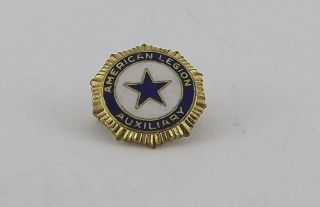 Vintage Enamel American Legion Auxiliary Star Lapel Pin Gold Tone