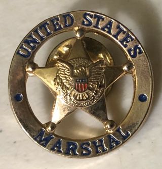 United States Marshal Service Blue/gold Tone Lapel Hat Pin Pinback Usms