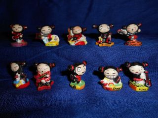 Pucca Punk Love Rock Band Set 10 Mini Figurines French Porcelain Feves Musicians