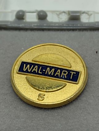 Walmart 5 Year Employee Anniversary Pin Brooch Lapel Pin Gold Tone Engraved 5