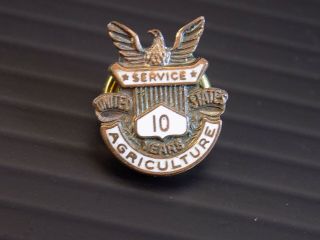 Vintage United States Department Of Agriculture 10 Year Service Pin E&h Simmons