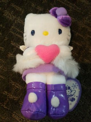 Nwt Rare Sanrio Hello Kitty Purple Angel Holding Heart Plush