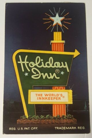 Vintage Indiana Postcard Holiday Inn Hotel Marque Advertising Goshen In 1960s