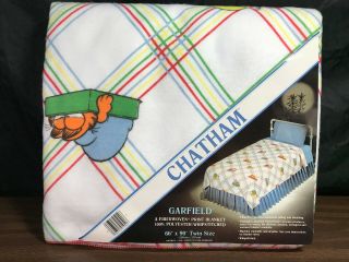 Vtg Nos Chatham Garfield Odie Blanket Throw Comforter 66x90 Twin 100 Polyester