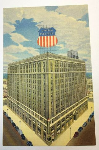 Vintage Postcard Union Pacific Railroad Building,  Omaha,  Nebraska,  Unposted