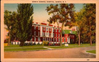Vintage Postcard Geneva General Hospital Geneva Finger Lakes Ny 1944