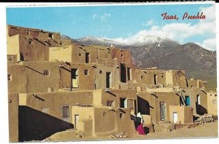 Taos Indian Pueblo,  Taos,  Mexico Vintage " Petley " Postcard