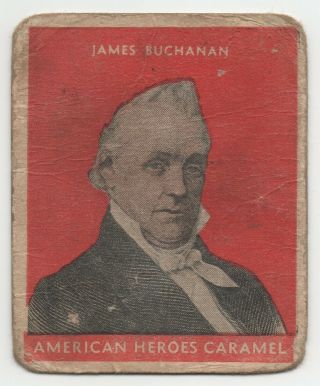 1932 U.  S.  Caramel Presidents James Buchanan Red Background