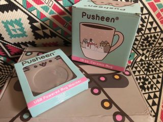 Pusheen Winter Box 2017 18 Oz.  Ceramic Mug And Mug Warmer