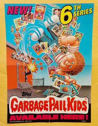 1986 Garbage Pail Kids 6th Series 6 Gpk Os6 Promo Poster Ad Retail Display Wax