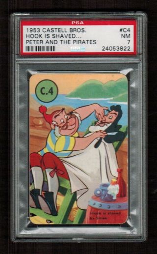 Psa 7 " Captain Hook Is Shaved By Smee " 1953 Disney Peter Pan Castell Card C4