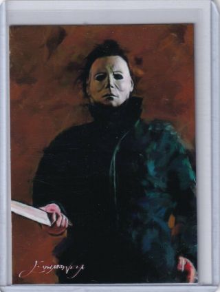 Sp6 Horror Michael Myers 3 Halloween - Art Sketch Card Signed By Artist 19/50