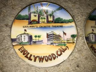 Set Of 2 Vintage Grauman’s Chinese Theatre Souvenier Mini Plates Hollywood