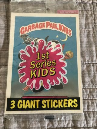 Garbage Pail Kids Jumbo Pack 3 Giant Stickers Mad Mike Nasty Nick Corroded Carl