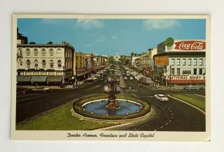 Vintage Postcard: Dexter Avenue,  Fountain And State Capitol,  Montgomery,  Alabama