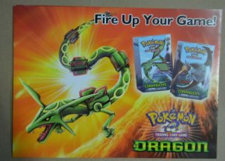 Pokemon Exdragon Ccg Tcg Promotional Dealer Poster Sell Sheet Very Rare 7.  5 X 32