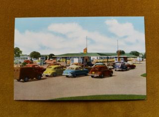 Postcard Lackland Air Force Base Military Police Troops Vintage Automobile Cars