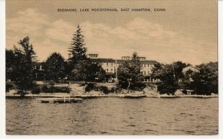 Vintage Postcard,  Edgemere Hotel,  Lake Pocotopaug,  East Hampton,  Connecticut