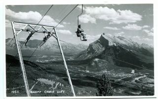 Vintage Rppc Mount Rundle From Chair Lift Banff Alberta Canada B4676