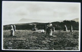 Vintage 1942 Gorsedd Stones Fishguard Rp Pembrokeshire Wales Postcard
