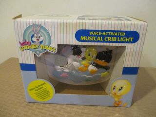 (open Box) Vintage Baby Looney Tunes Voice - Activated Musical Crib Light 1998