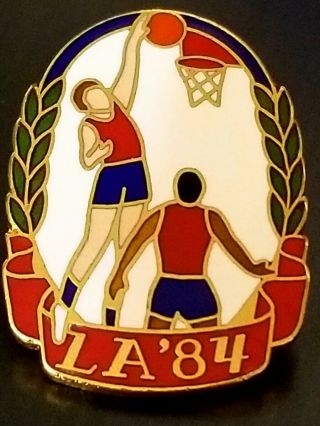1984 La Olympic Los Angeles Pin Basketball