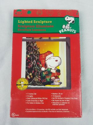 Peanuts Snoopy Santa Christmas Lighted Sculpture Indoor Outdoor Decoration