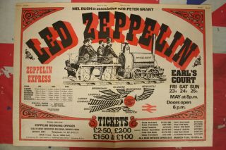 Led Zeppelin Live At Earls Court 1975 Orig Double Page Colour Advert/poster