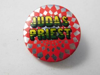 Judas Priest Vintage Hat Button Pin Back Band Concert Souvenir Collector